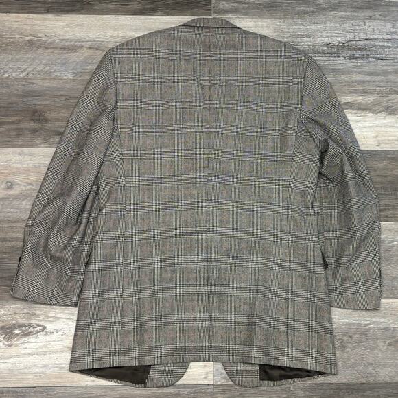 Vintage Y2K Brooks Brothers Glen Plaid Men 42L Single Breasted Wool Italy Blazer - Picture 3 of 13